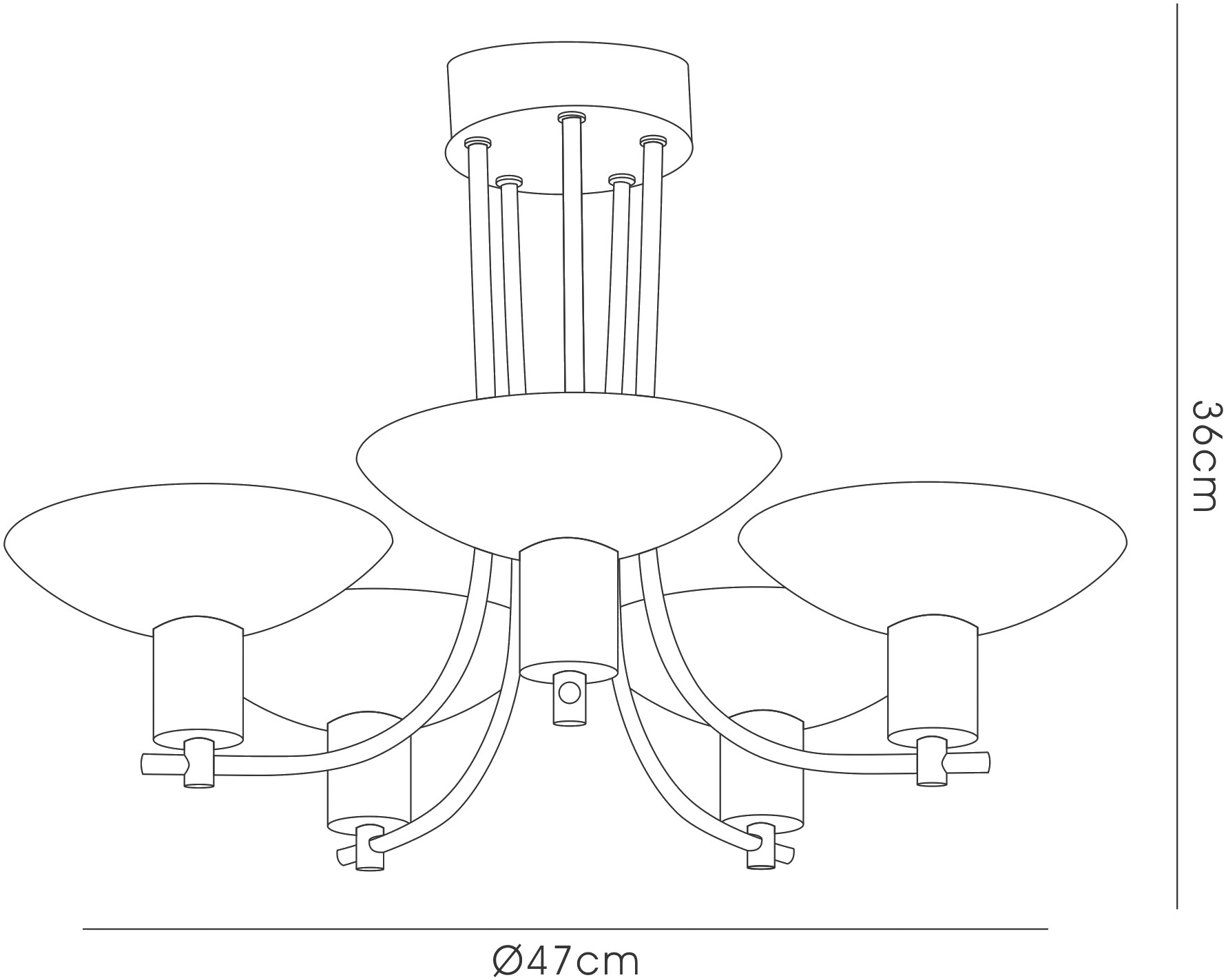Pini Ceiling Lights Diyas Multi Arm Fittings